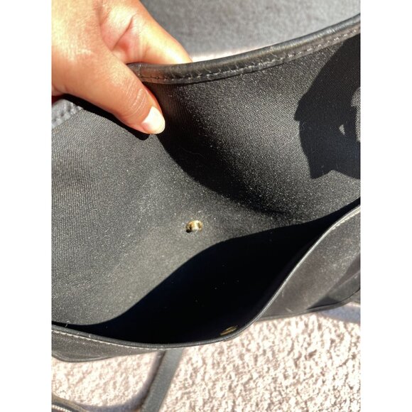 Black Dooney and‎ Bourke Vintage Canvad Leather Crossbody Black Bag - Picture 7 of 10